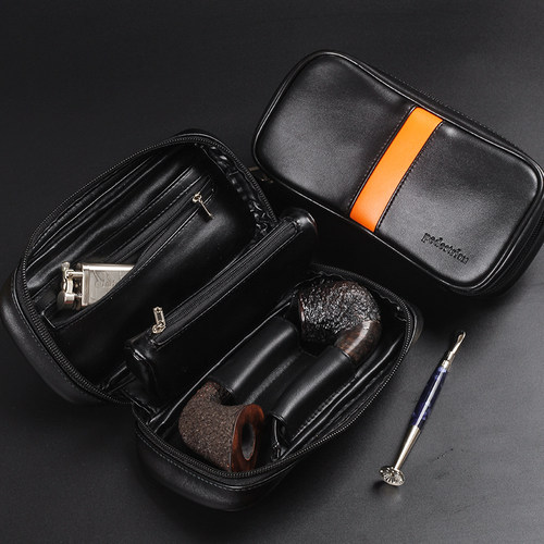 皮革烟斗包便携烟斗配件收纳