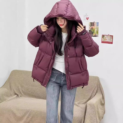 简若羽绒服云朵泡芙2025女士短款小个子加厚白鸭绒面包服保暖冬季