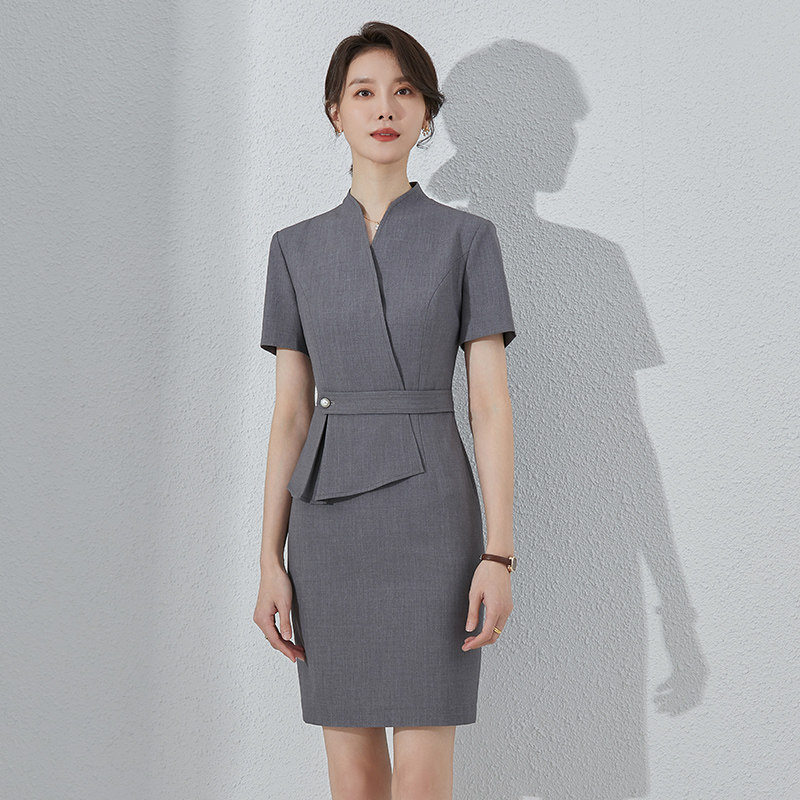 上班服洋装女气质高级灰夏案场客服接待正装水吧酒店经理工作服