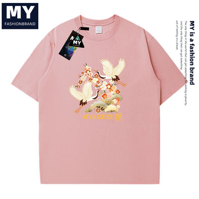MY（服饰类）MY2025高街美式正肩短袖t恤女夏季小众设计情侣款