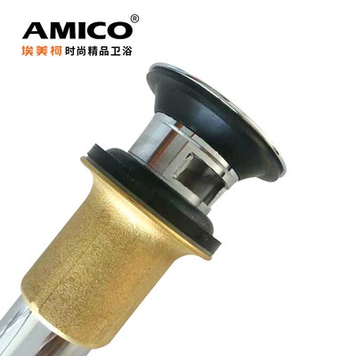埃美柯面盆下水器放水阀全铜MP33加厚通用翻板万向洗手洗脸盆带孔