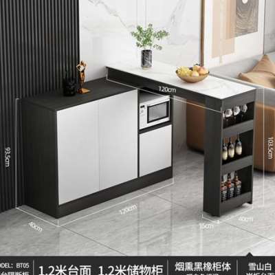 吧台柜厨房吧台餐桌一体家用转角轻奢玄关柜简约8厅伸缩隔断酒柜_虎窝淘