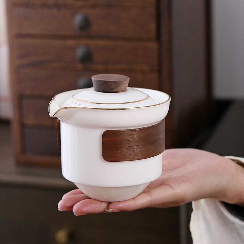 精选手抓壶羊脂玉白瓷防烫陶瓷耐热功夫茶具杯单个泡茶壶三才盖碗,餐饮具,茶壶,淘宝优惠券,粉丝福利购,淘宝优惠卷