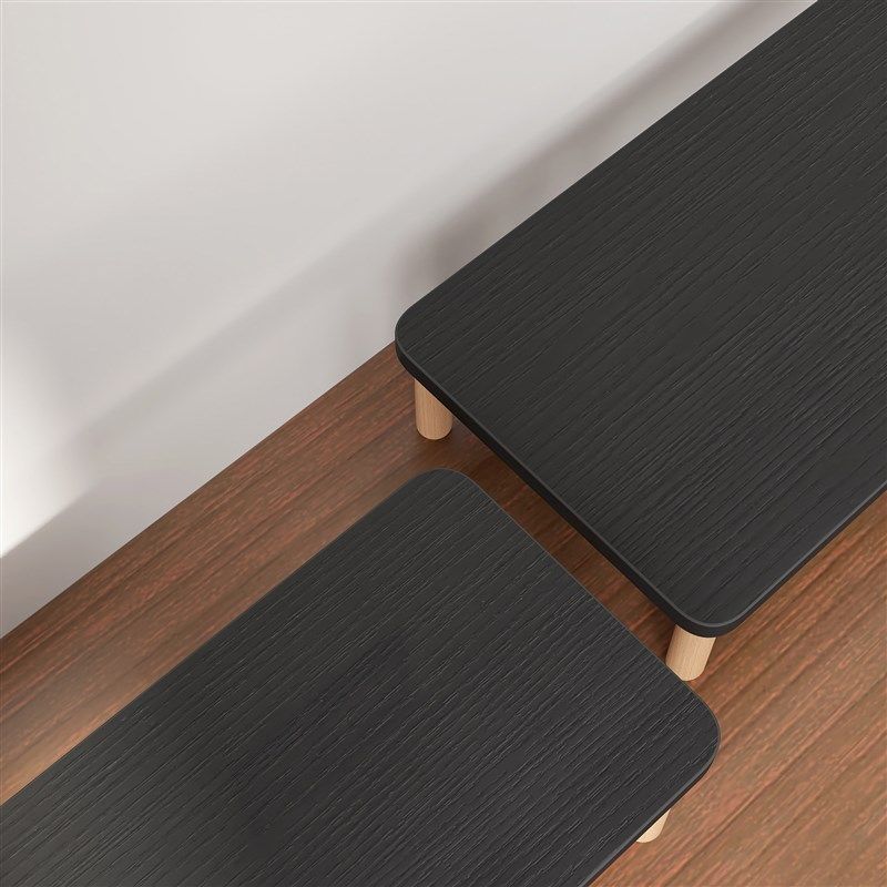 精选办公室显示器增高架黑色桌面电脑加宽垫高架子屏幕底座单层免