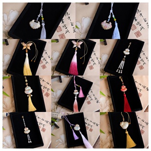 宋锦挂件国潮新中式马上有钱挂件葫芦蝴蝶平安锁吊坠挂饰非遗饰品