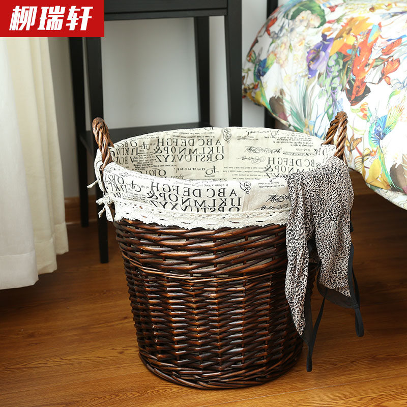 收纳筐网红脏衣篮藤编脏衣服收纳筐脏衣篓竹编框柳编篮子热气球筐