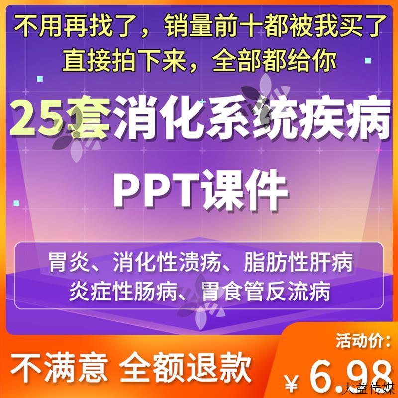 PPT消化系统疾病ppt课件胃食管结直肠内科第九成品模板素材资料