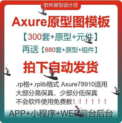 axure原型模板源文件Rp高保真带交互ui产品经理app web网站模板