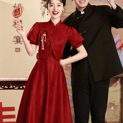 敬酒服新娘2025新款酒红