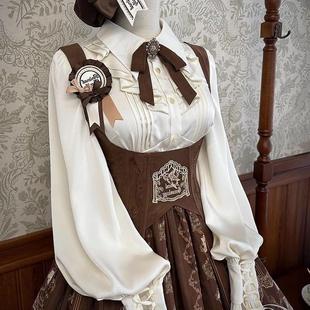 洛丽塔玩偶之家垂感绑带收腰  长袖衬衫