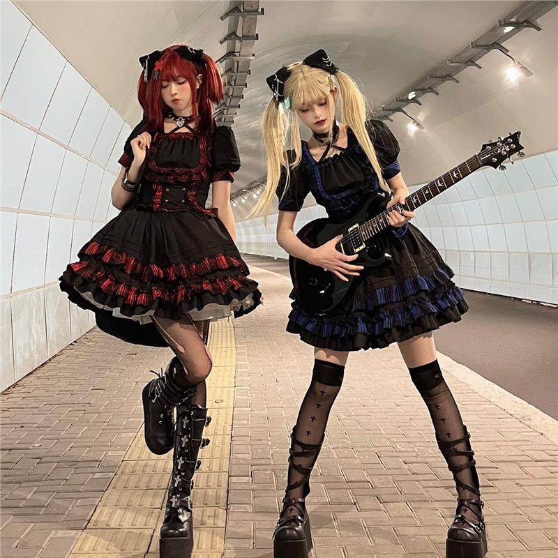 朋克猫*朋克摇滚lolita分体两件套全款lolita裙子