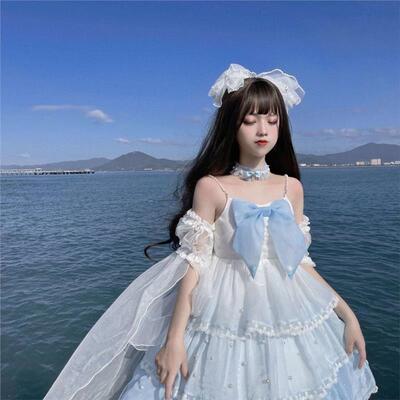 洛丽塔连衣裙小海妖渐变款lolita三段式JSK仙气公主吊带裙