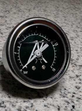 阿卡专属压力表9bar 军绿色表盘 耐高压高温g1/8螺纹 16bar刻度