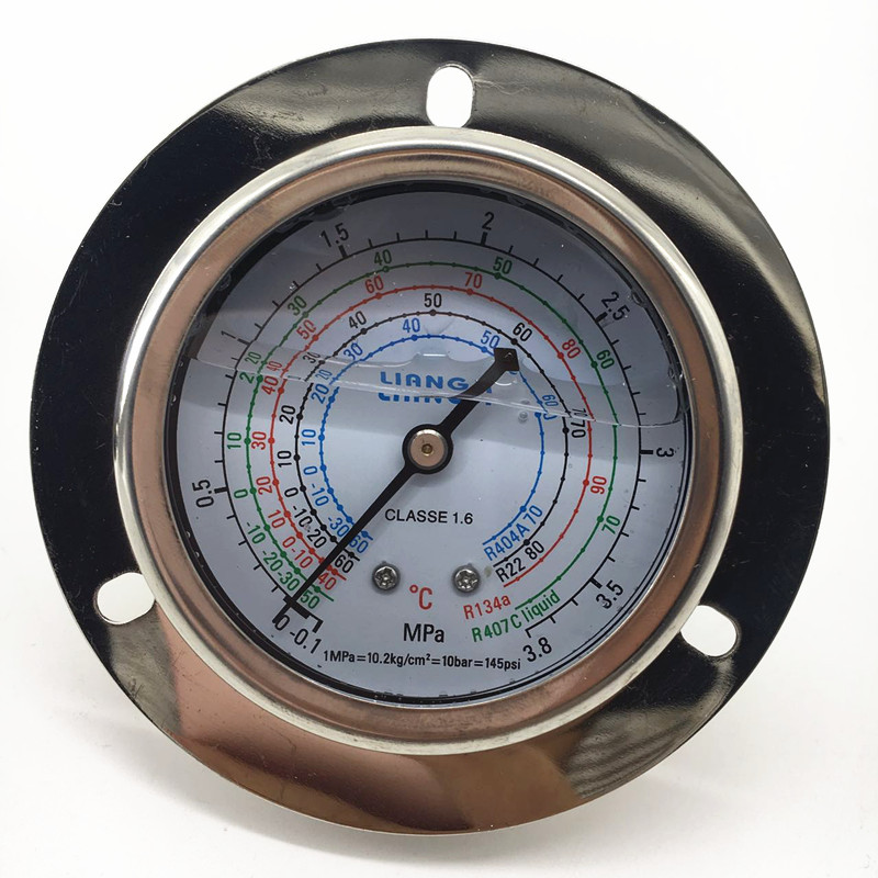 空调加氟冷媒压力表1.8/3.8mpa充氟专用耐震油压表雪种气压表配件