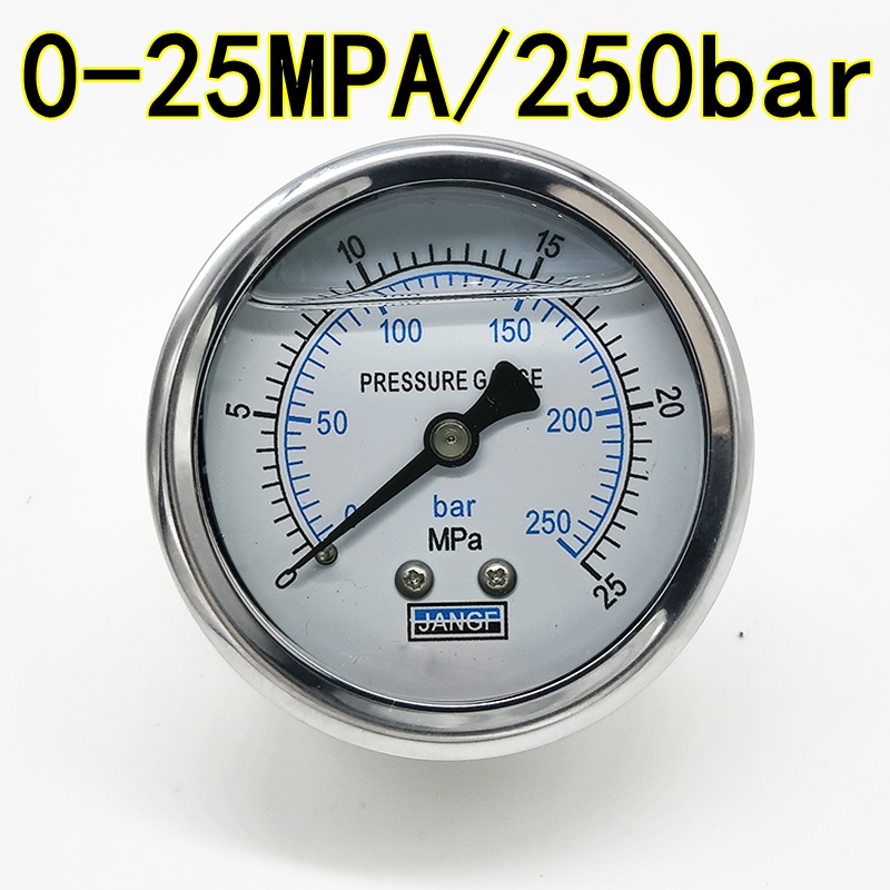 YN60Z轴向耐震压力表0-10bar/25/1.6MPA抗震净水器水压表油液压表