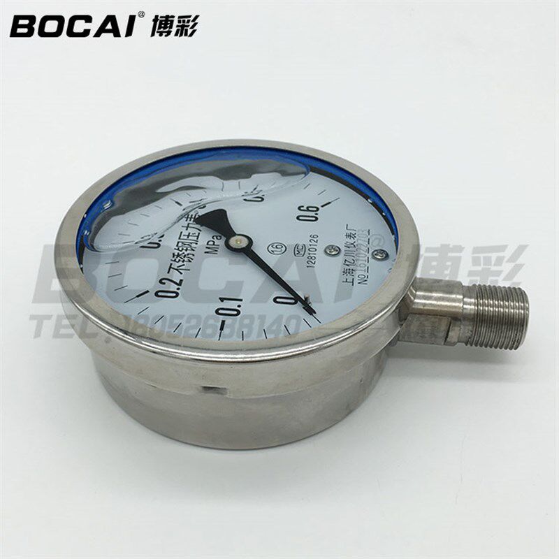 不锈钢耐震压力表YN100BF抗腐蚀高温水液油气负压真空1MPa1.6精密