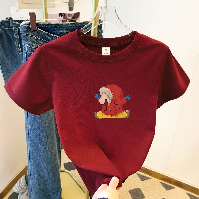 韩系时尚多巴胺印花短袖T恤女2026新款正肩胖mm大码遮肉显瘦上衣,女装/女士精品,T恤,淘宝优惠券,粉丝福利购,淘宝优惠卷