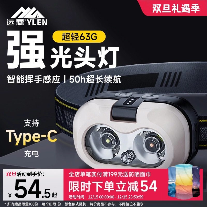 远霖2025新款夜钓专用感应头灯