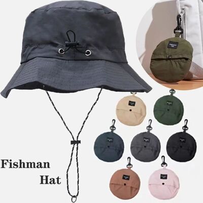 Summer Sun Protection Waterproof Bucket Hat Camping Hiking C