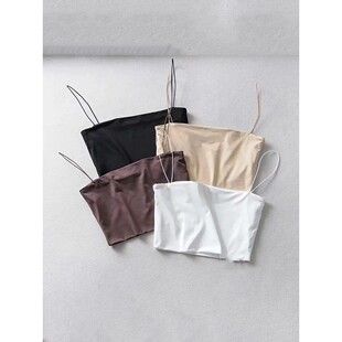 Sexy sleev Women Camis Cotton Elastic Top Crop Summer 2022