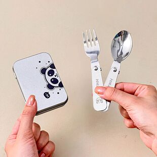 WORTHBUY 3Pcs/Set Portable Foldable Dinnerware Set 304 Stain