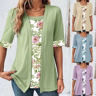 Shirts Patchwork Plus Fake Elegant Size Fashion 2024 Women
