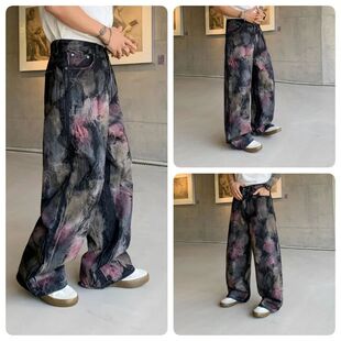 Washed Graffiti Jeans Fashion Spring Black 2026 Autumn Pink