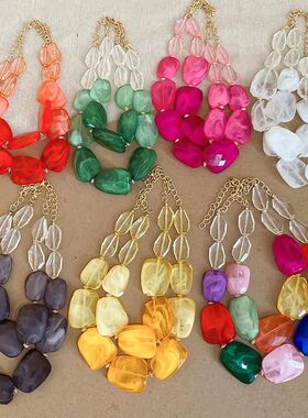 Bohemian Acrylic Multi-layer Choker Necklaces for Women Irre