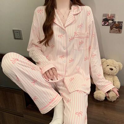 Printemps et automne nouveaux pyjamas pour femmes ensemble d
