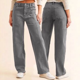 Jeans Leg Retro Long Straight Women Casual American Loose