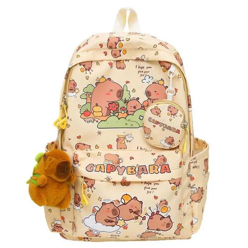 Cute Capybara Backpack for Girls Boys Student Teenager Child