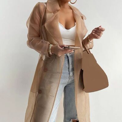 Korean Fashion Women Mesh Jacket Puff Sleeve Sunscreen Shirt