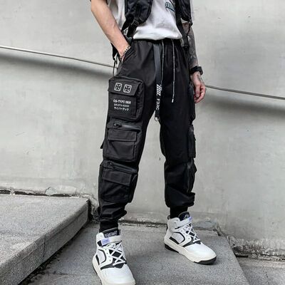 2022 Techwear Style Multi Pockets Cargo Pants Man Vintage Pu
