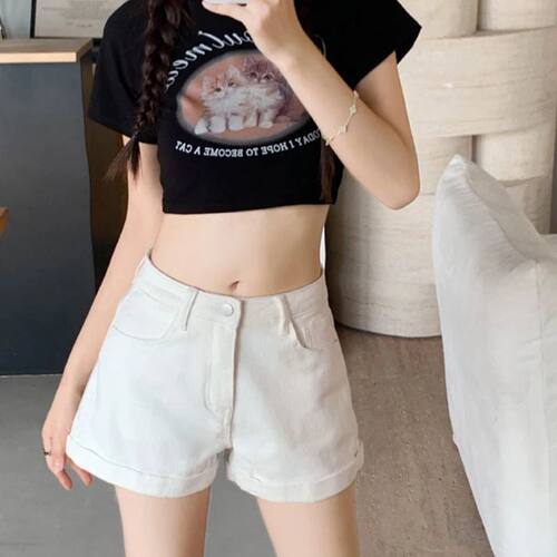 Summer Women Slim Fit Thin Jeans Lady Classic Korean High Wa