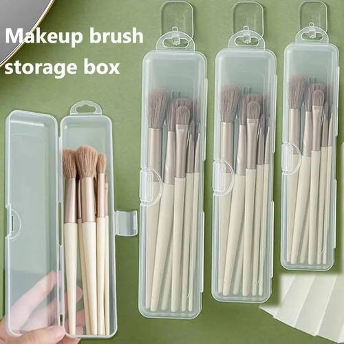 1 Pcs Plastic Box Organizer Transparent Portable Makeup Brus