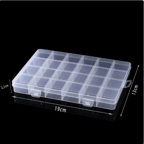 Clear 24-Compartment Plastic Storage Box – Organizer for Cr