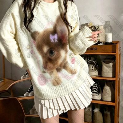 Goth Print Knitwear Trend Cute Fashion Women's Sweater Women