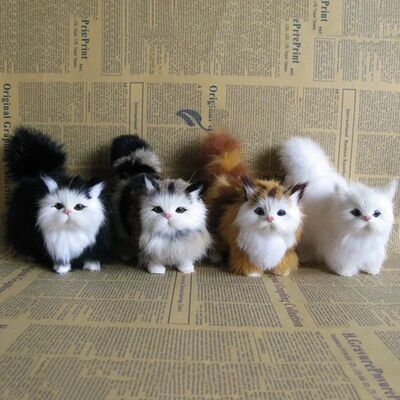Cute Simulation Cat Plush Toys Soft Stuffed Kitten Model Fak