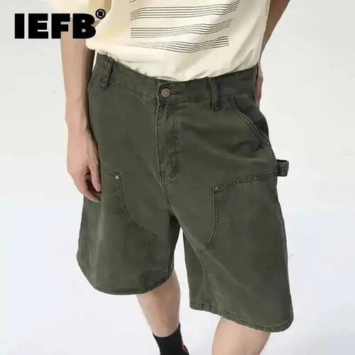 IEFB Men's Wear Knee Length Denim Shorts Summer New Multi Po