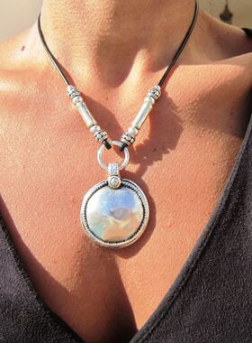 Bohemian Style Vintage Beaded Exaggerated Disc Silver Color