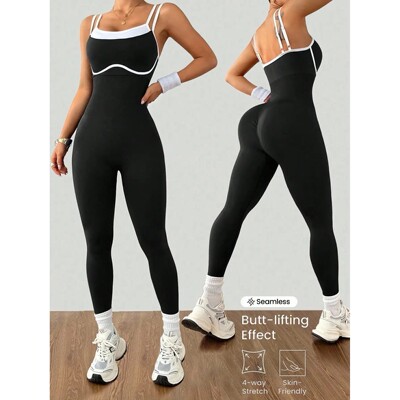 Women's Quick-Dry Fitness Yoga Bodysuit Tight Outdoor Sports
