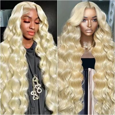 613 Blonde Body Wave Lace Frontal Wig Human Hair 220 Density