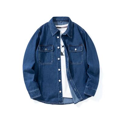 Solid color versatile spring and autumn non stretch denim lo