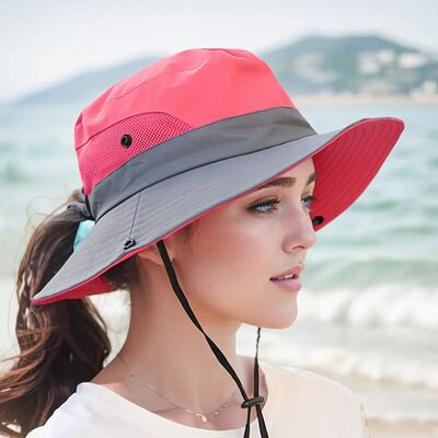 Women's Dual-Tone Sun Hat with Ponytail Hole - Breathable Me