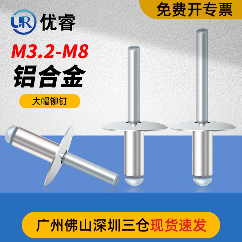 大帽铆钉铝制抽芯铆钉大头拉钉大帽沿拉铆钉专用货车车门铆钉