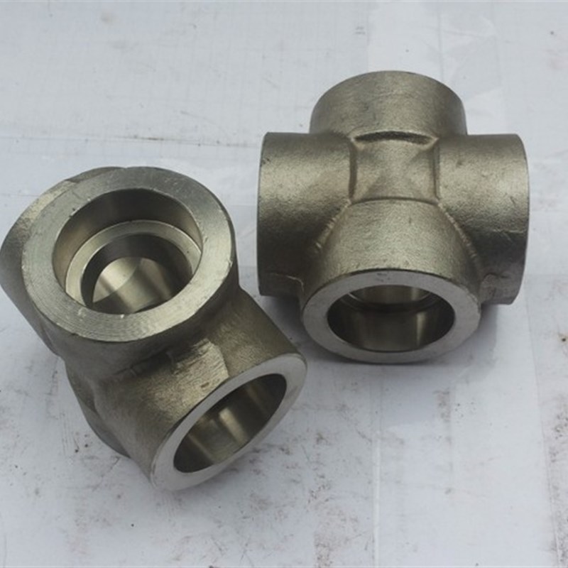 碳钢美标3000LB承插焊四通锻压承插十字正四通高压承插焊四通管件