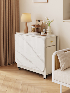 2025新型实木折叠餐桌家庭母婴级定制多功能可伸缩折叠板岩餐桌和