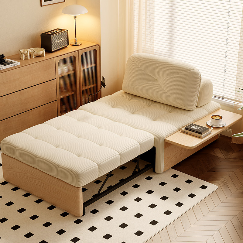 国补实木定制沙发床折叠两用新款客厅小户型伸缩多功能单人小沙发