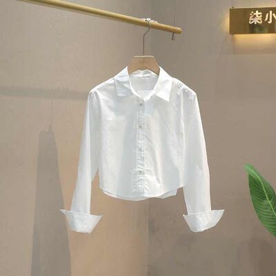100%纯棉洋气长袖休闲衬衫女上衣
