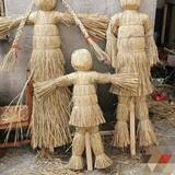 稻草工艺品制作稻草人手工编织景